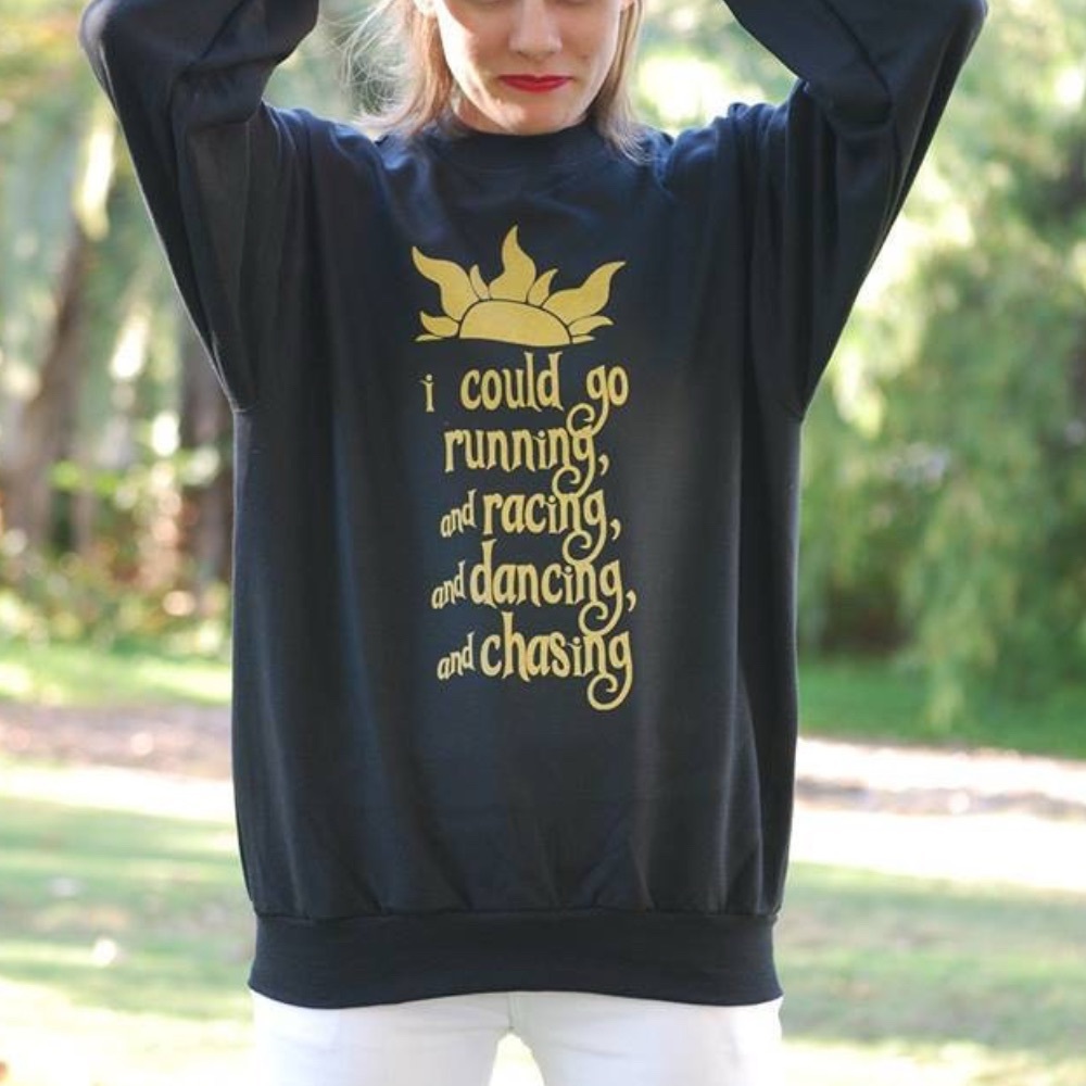 “Running and Racing” Tangled inspired Black Gildan Sweatshirt